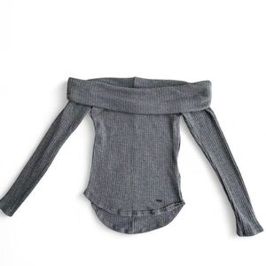 Hollister Gray Off-the-Shoulder Sweater